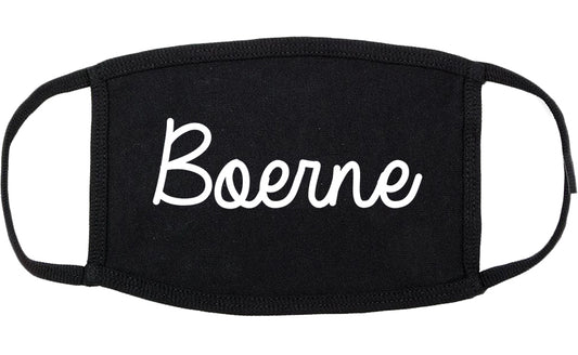 Boerne Texas TX Script Cotton Face Mask Black