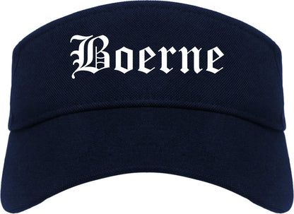 Boerne Texas TX Old English Mens Visor Cap Hat Navy Blue