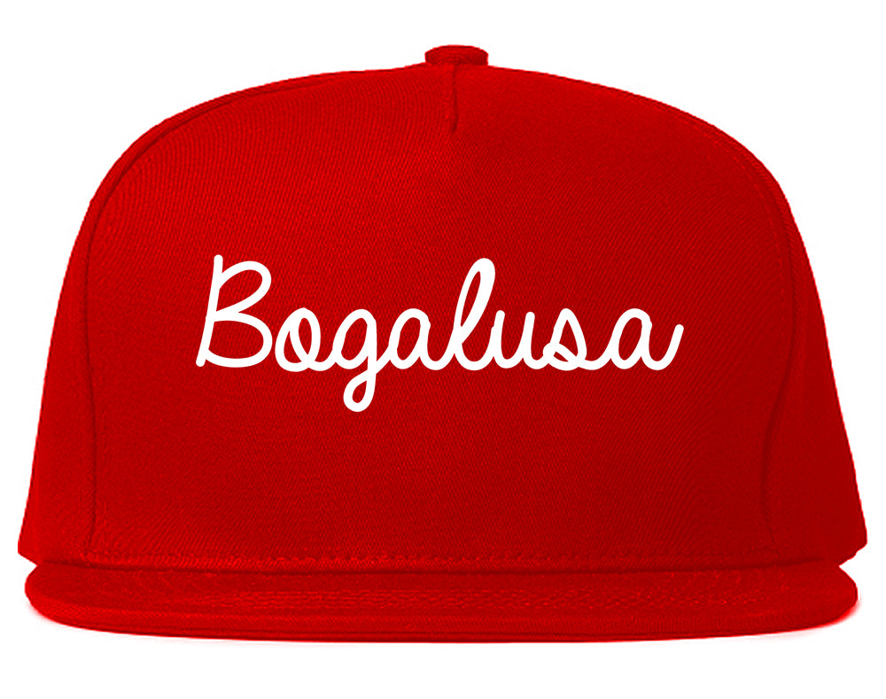 Bogalusa Louisiana LA Script Mens Snapback Hat Red
