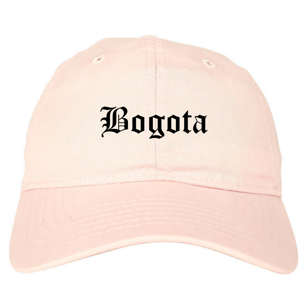Bogota New Jersey NJ Old English Mens Dad Hat Baseball Cap Pink