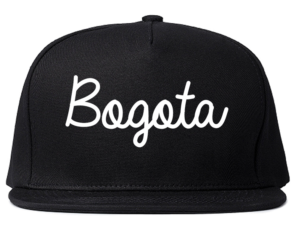 Bogota New Jersey NJ Script Mens Snapback Hat Black