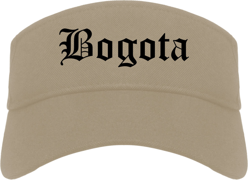 Bogota New Jersey NJ Old English Mens Visor Cap Hat Khaki