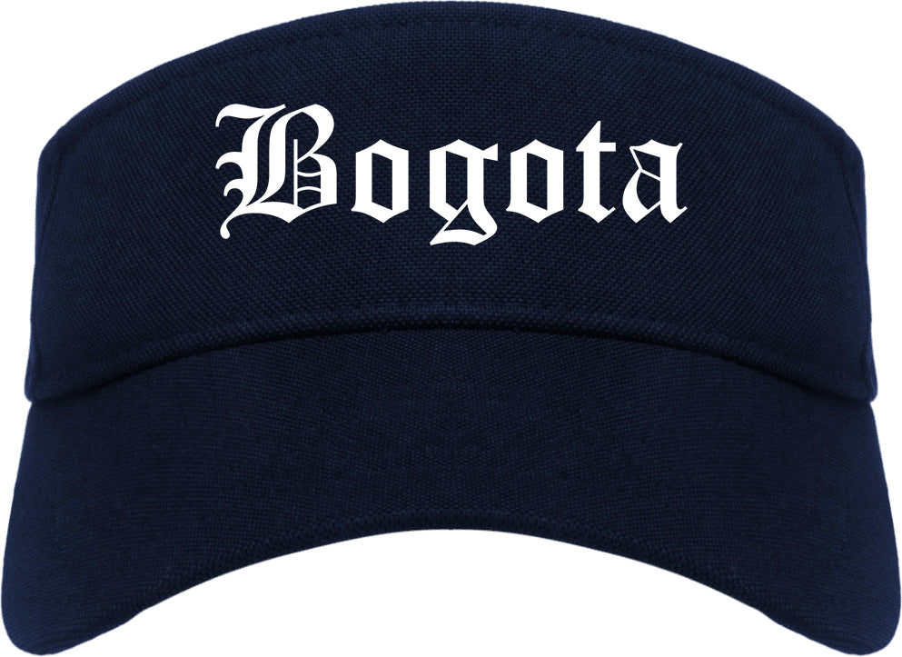 Bogota New Jersey NJ Old English Mens Visor Cap Hat Navy Blue