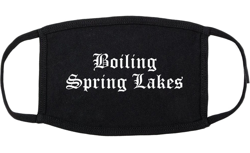 Boiling Spring Lakes North Carolina NC Old English Cotton Face Mask Black