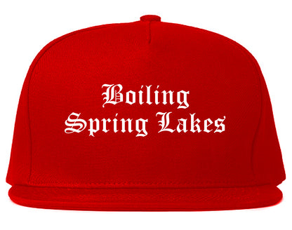 Boiling Spring Lakes North Carolina NC Old English Mens Snapback Hat Red