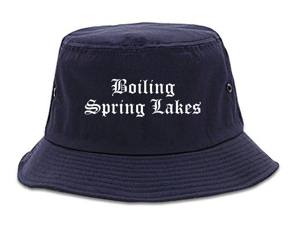 Boiling Spring Lakes North Carolina NC Old English Mens Bucket Hat Navy Blue