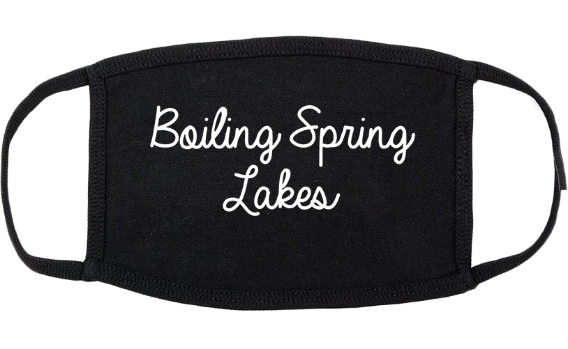 Boiling Spring Lakes North Carolina NC Script Cotton Face Mask Black
