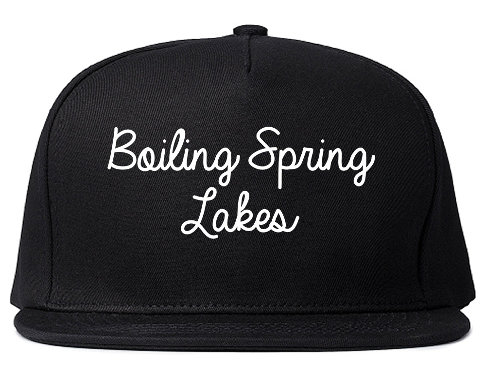 Boiling Spring Lakes North Carolina NC Script Mens Snapback Hat Black