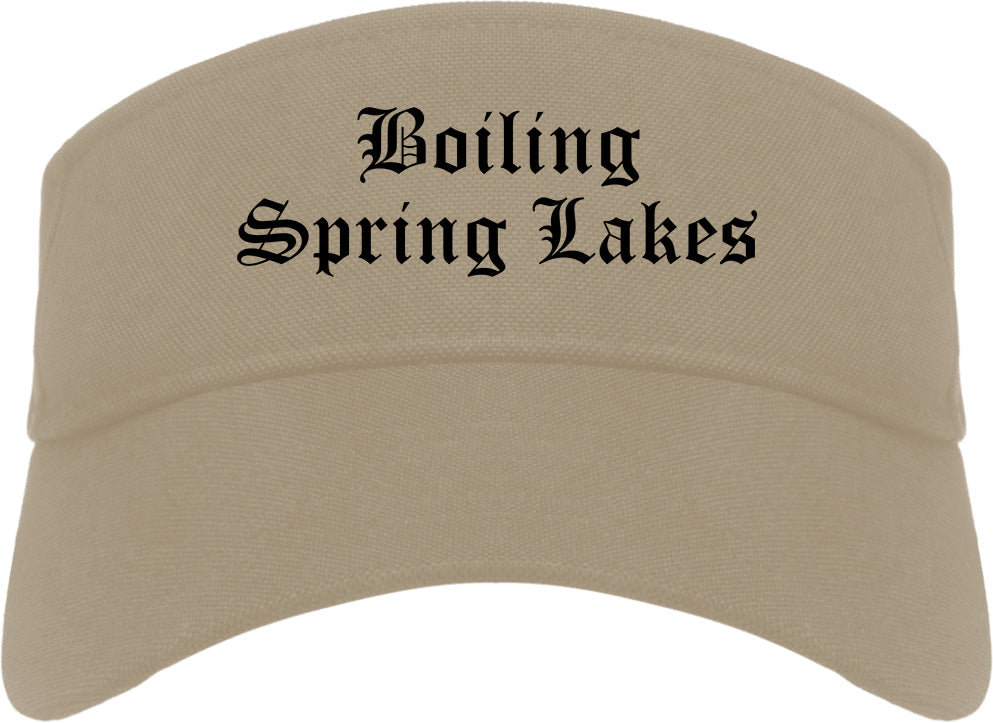 Boiling Spring Lakes North Carolina NC Old English Mens Visor Cap Hat Khaki