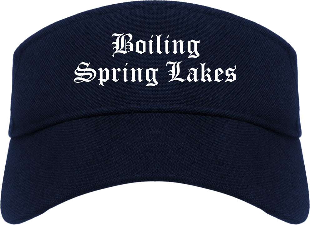 Boiling Spring Lakes North Carolina NC Old English Mens Visor Cap Hat Navy Blue