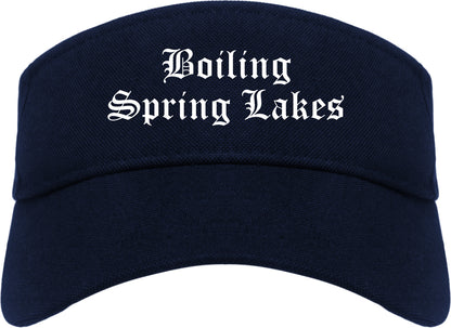 Boiling Spring Lakes North Carolina NC Old English Mens Visor Cap Hat Navy Blue