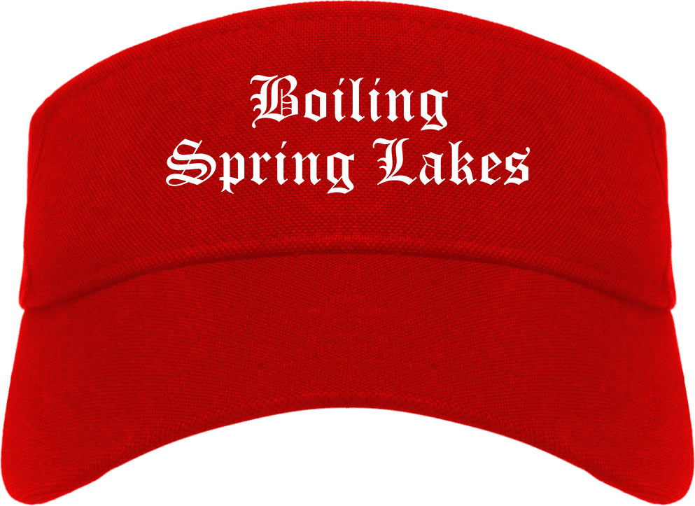 Boiling Spring Lakes North Carolina NC Old English Mens Visor Cap Hat Red