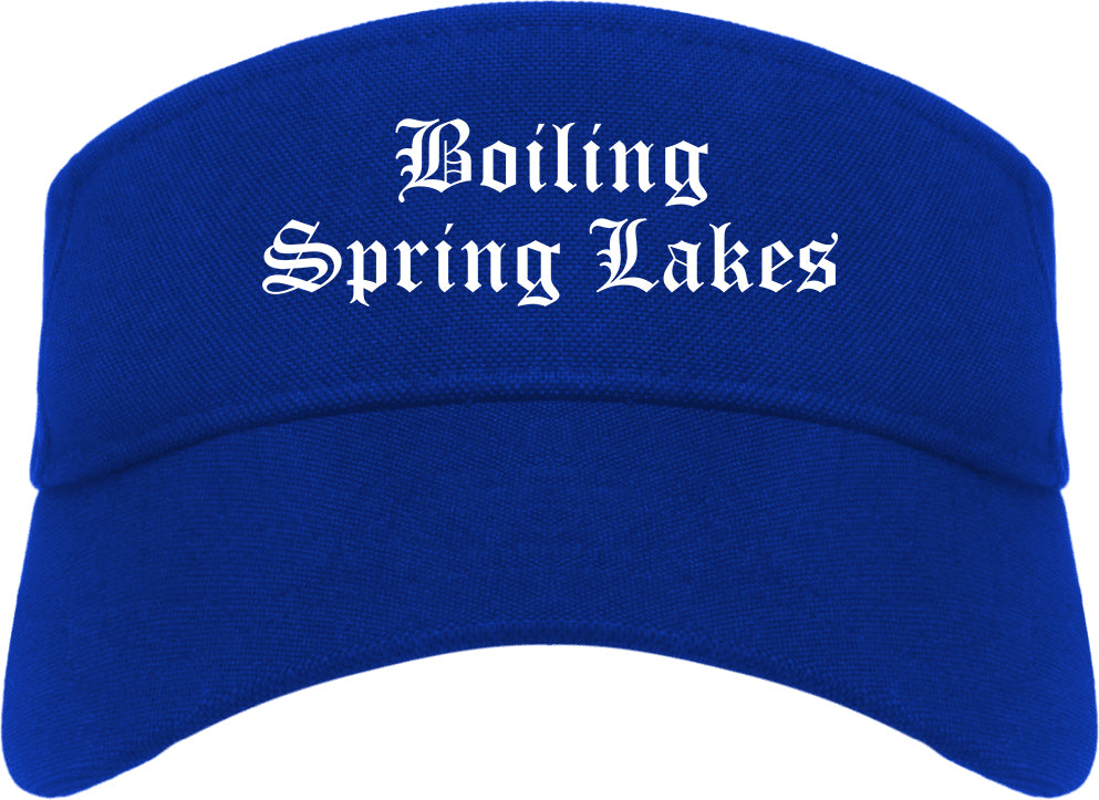 Boiling Spring Lakes North Carolina NC Old English Mens Visor Cap Hat Royal Blue