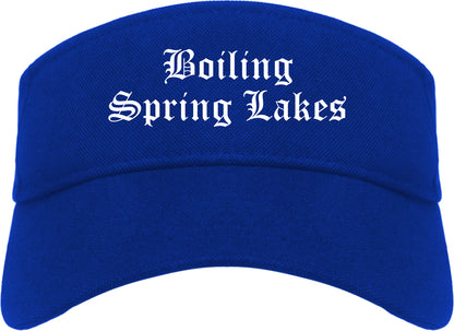 Boiling Spring Lakes North Carolina NC Old English Mens Visor Cap Hat Royal Blue