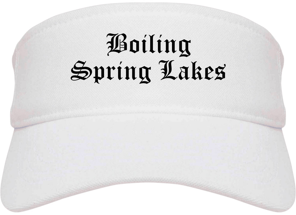Boiling Spring Lakes North Carolina NC Old English Mens Visor Cap Hat White
