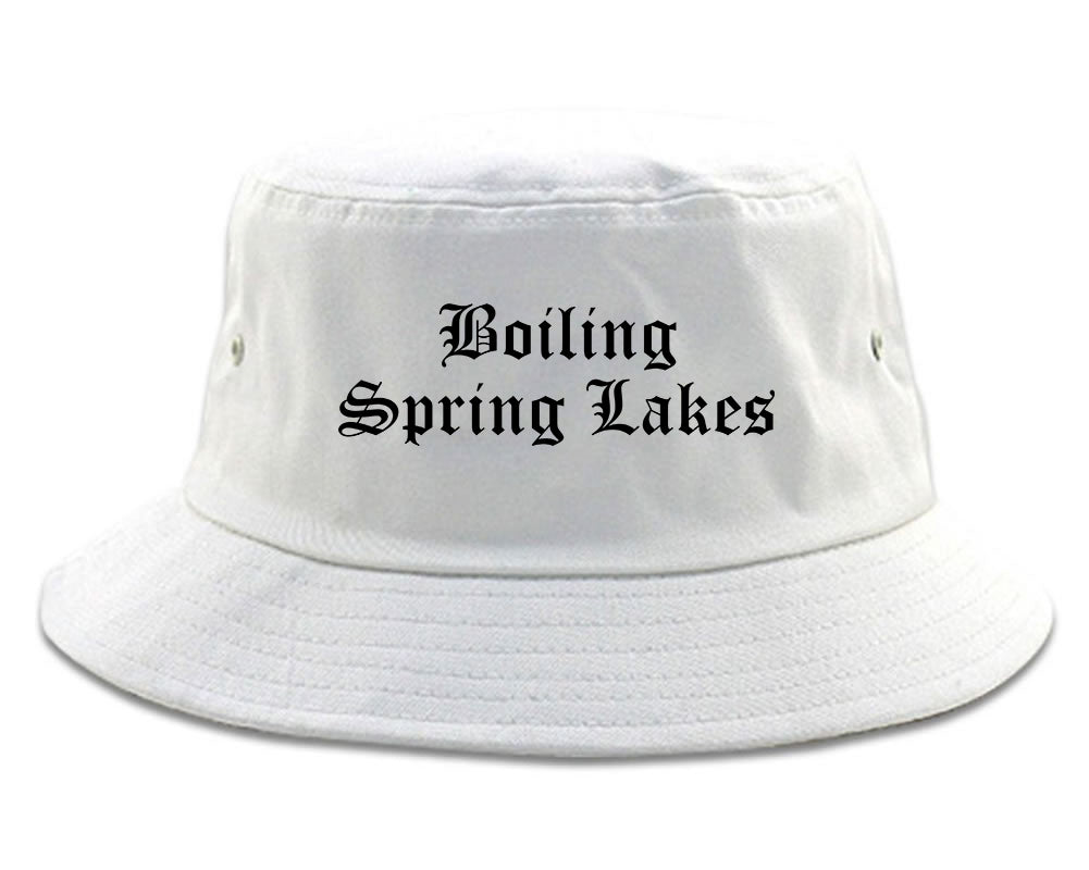 Boiling Spring Lakes North Carolina NC Old English Mens Bucket Hat White