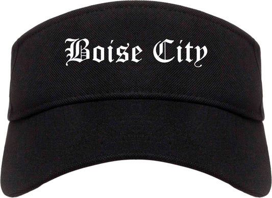 Boise City Idaho ID Old English Mens Visor Cap Hat Black