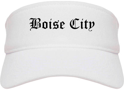 Boise City Idaho ID Old English Mens Visor Cap Hat White