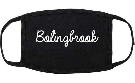 Bolingbrook Illinois IL Script Cotton Face Mask Black