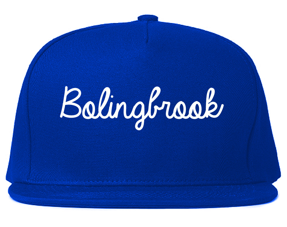 Bolingbrook Illinois IL Script Mens Snapback Hat Royal Blue