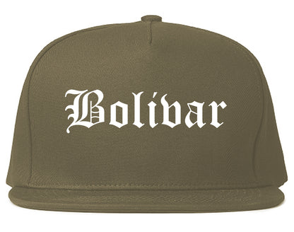 Bolivar Missouri MO Old English Mens Snapback Hat Grey