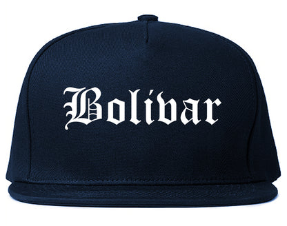 Bolivar Missouri MO Old English Mens Snapback Hat Navy Blue