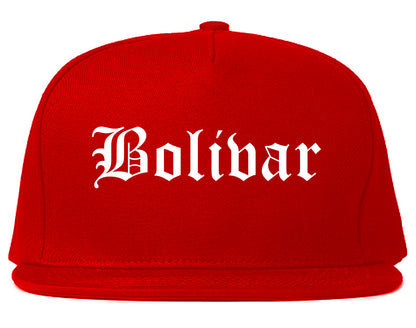 Bolivar Missouri MO Old English Mens Snapback Hat Red