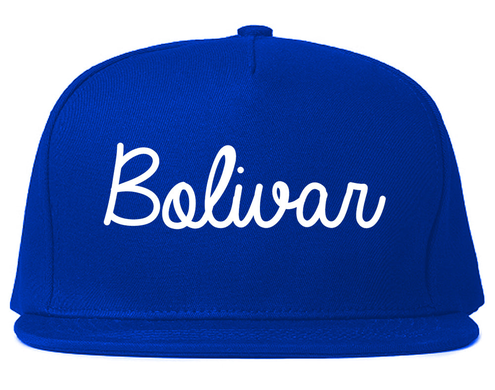 Bolivar Missouri MO Script Mens Snapback Hat Royal Blue