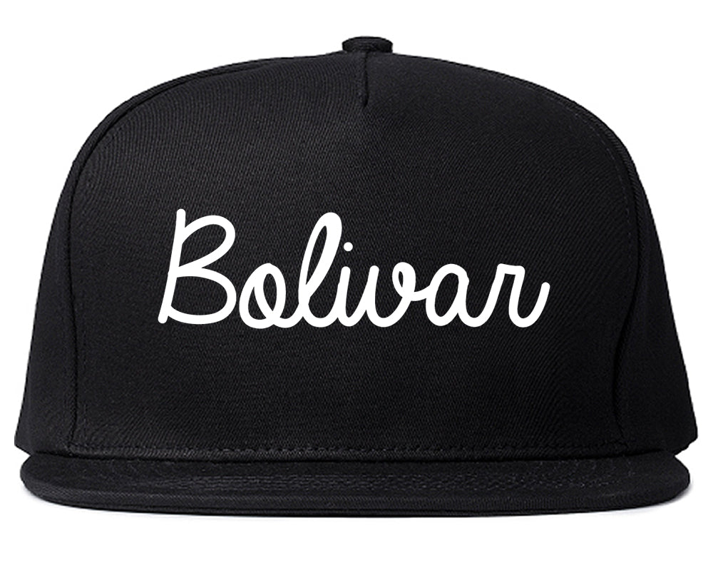 Bolivar Tennessee TN Script Mens Snapback Hat Black