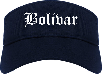 Bolivar Tennessee TN Old English Mens Visor Cap Hat Navy Blue