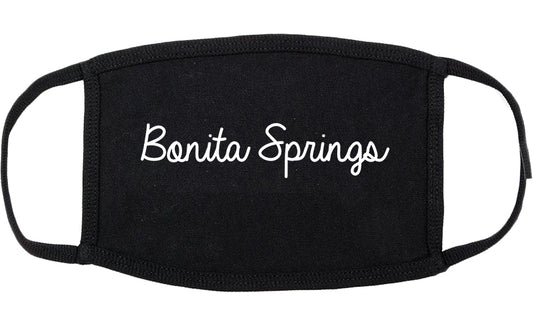 Bonita Springs Florida FL Script Cotton Face Mask Black