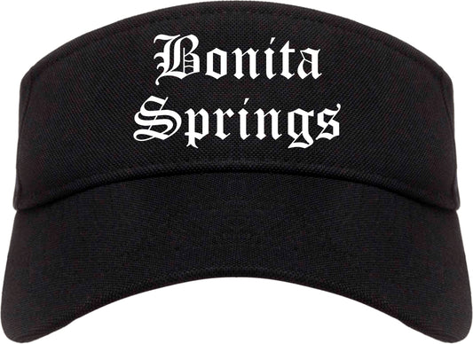 Bonita Springs Florida FL Old English Mens Visor Cap Hat Black