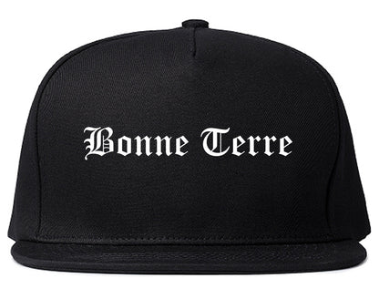 Bonne Terre Missouri MO Old English Mens Snapback Hat Black