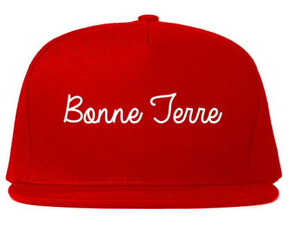 Bonne Terre Missouri MO Script Mens Snapback Hat Red