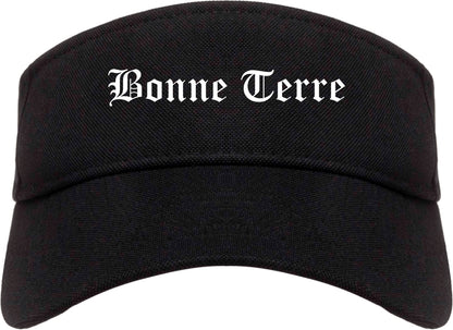 Bonne Terre Missouri MO Old English Mens Visor Cap Hat Black