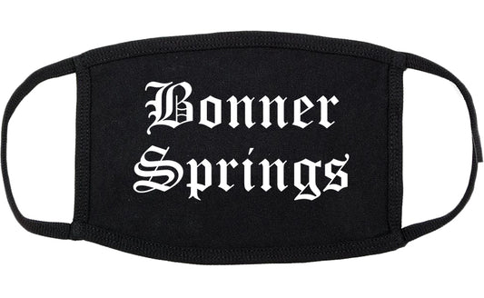 Bonner Springs Kansas KS Old English Cotton Face Mask Black