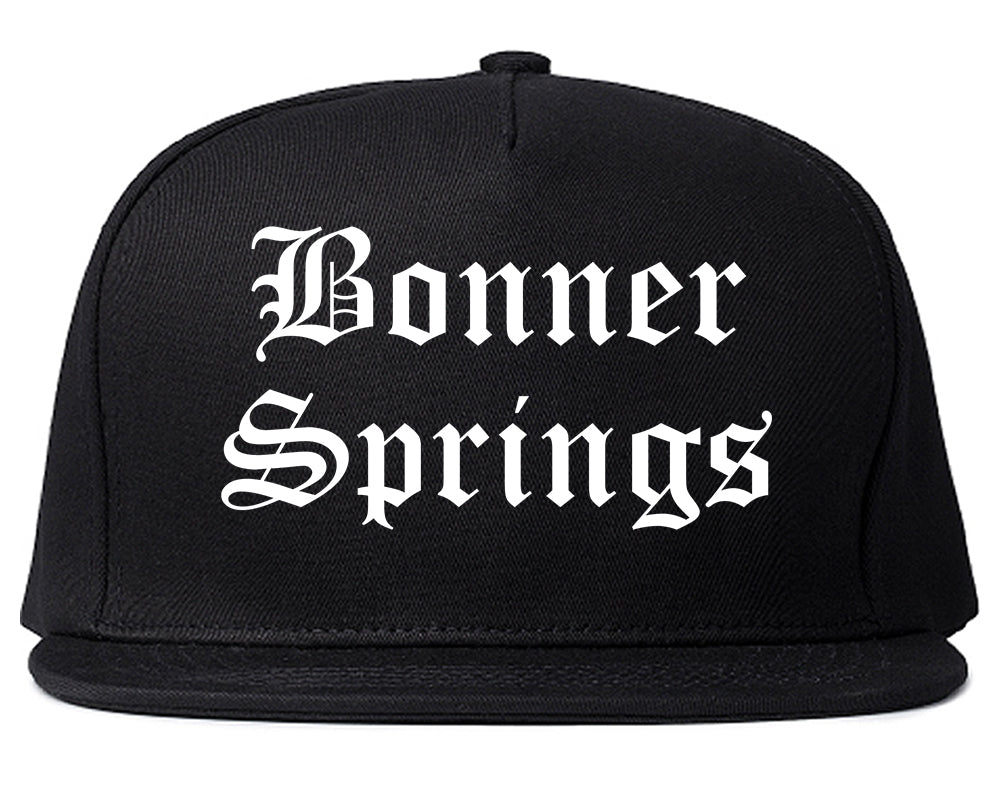 Bonner Springs Kansas KS Old English Mens Snapback Hat Black