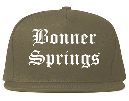 Bonner Springs Kansas KS Old English Mens Snapback Hat Grey