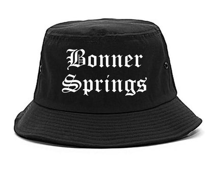 Bonner Springs Kansas KS Old English Mens Bucket Hat Black