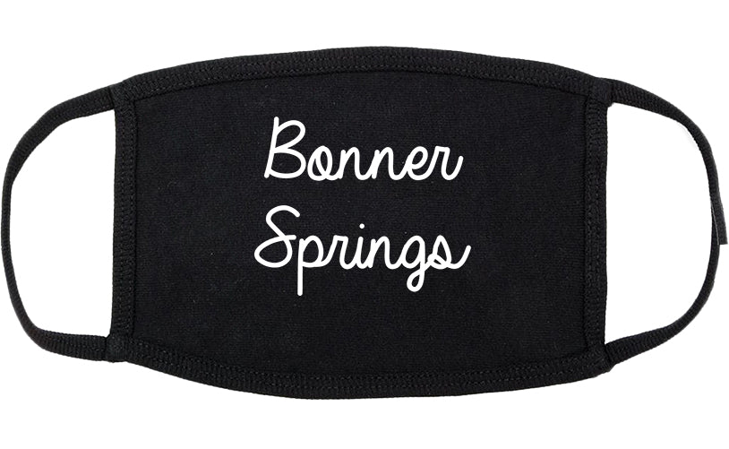 Bonner Springs Kansas KS Script Cotton Face Mask Black