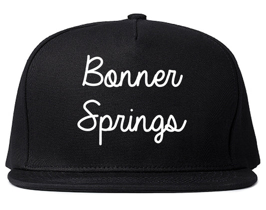Bonner Springs Kansas KS Script Mens Snapback Hat Black