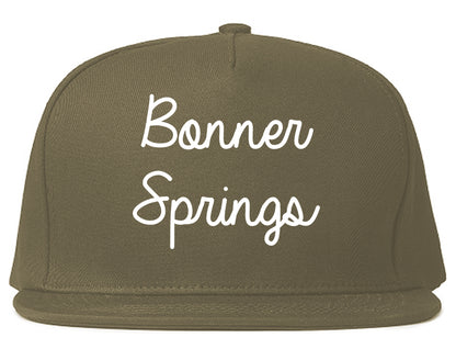 Bonner Springs Kansas KS Script Mens Snapback Hat Grey