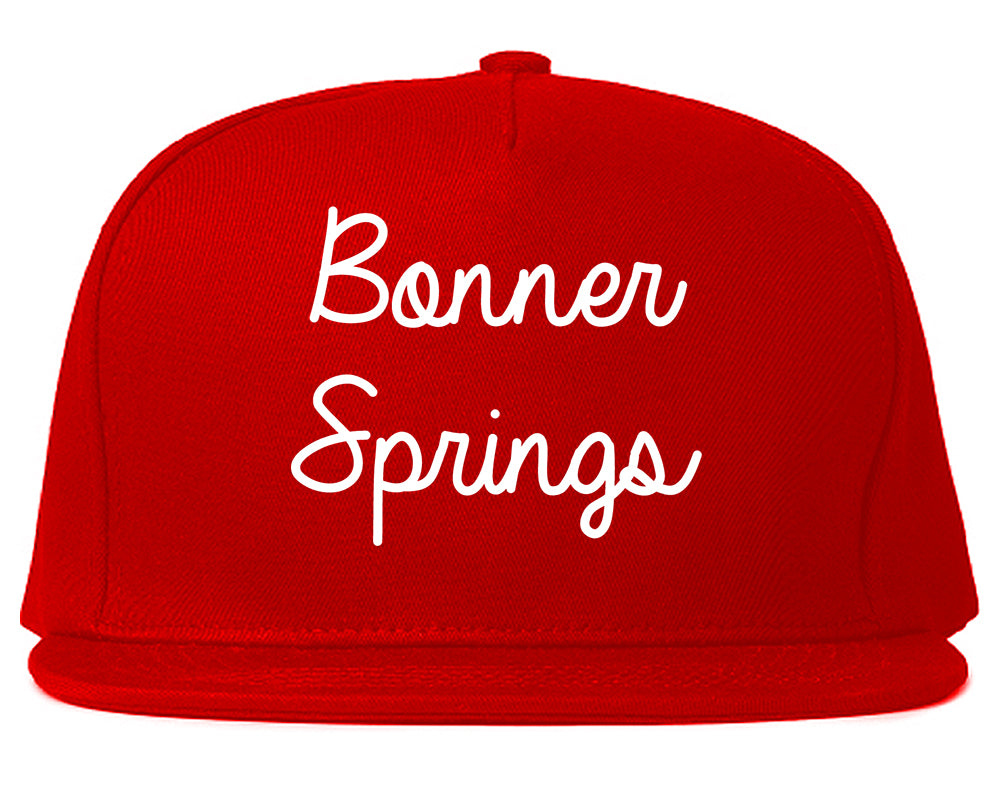 Bonner Springs Kansas KS Script Mens Snapback Hat Red