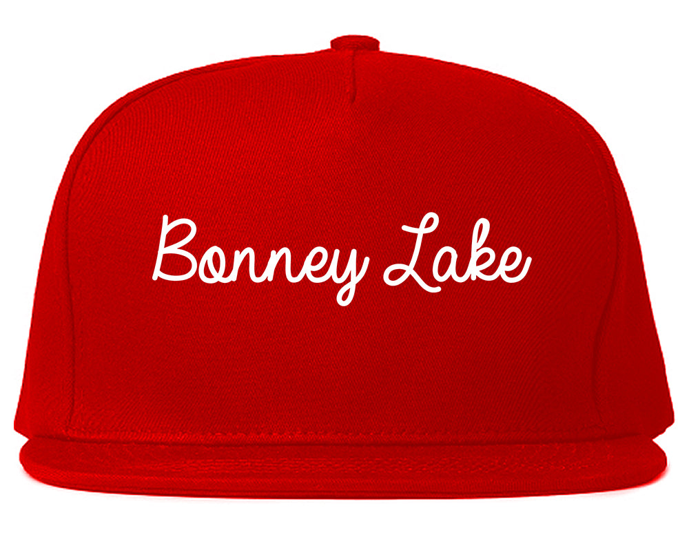 Bonney Lake Washington WA Script Mens Snapback Hat Red