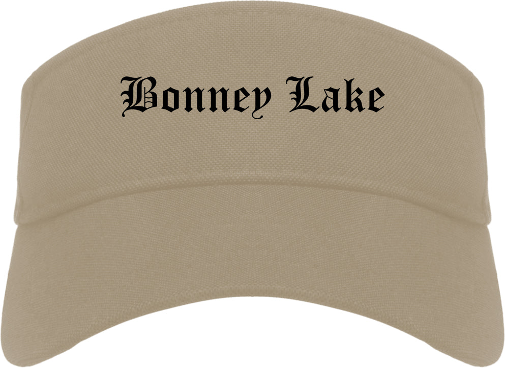 Bonney Lake Washington WA Old English Mens Visor Cap Hat Khaki