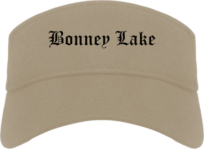 Bonney Lake Washington WA Old English Mens Visor Cap Hat Khaki