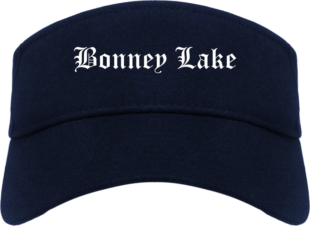 Bonney Lake Washington WA Old English Mens Visor Cap Hat Navy Blue