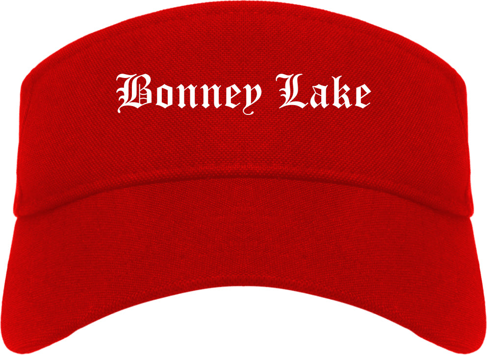 Bonney Lake Washington WA Old English Mens Visor Cap Hat Red