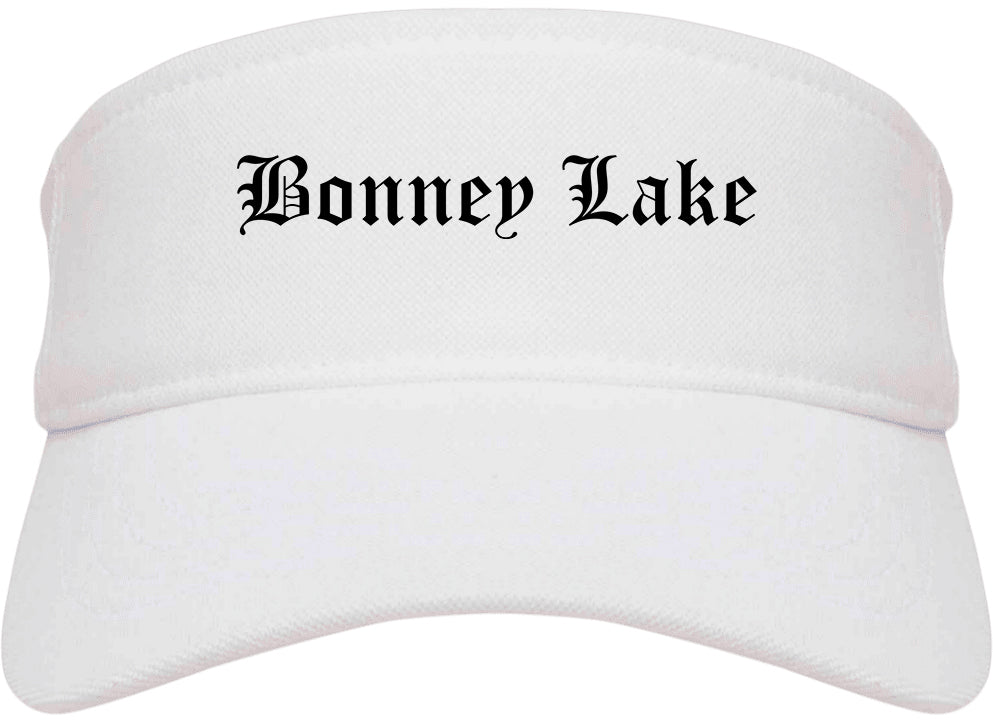 Bonney Lake Washington WA Old English Mens Visor Cap Hat White