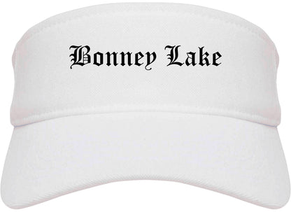 Bonney Lake Washington WA Old English Mens Visor Cap Hat White